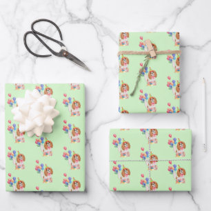Blenheim Cavalier King Charles Spaniel Birthday  Geschenkpapier Set