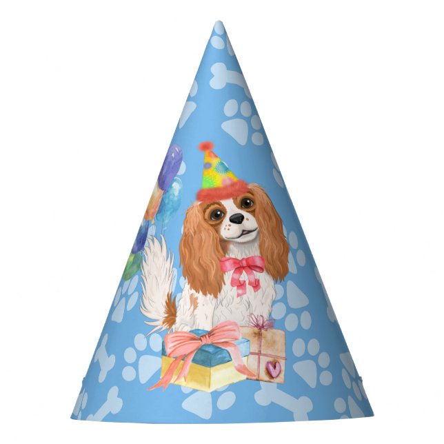 Blenheim Cavalier King Charles Spaniel Birthday  Partyhütchen (Vorderseite)