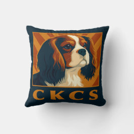 Blenheim Cavalier King Charles Spaniel CKCS Retro Kissen