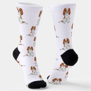 Blenheim Cavalier King Charles Spaniel Dog Pattern Socken