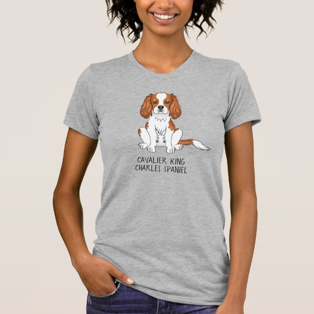 Blenheim Cavalier King Charles Spaniel Dog & Text T-Shirt (Vorderseite)