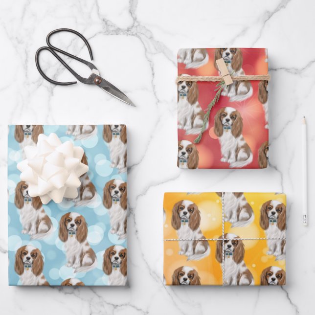Blenheim Cavalier King Charles Spaniel  Geschenkpapier Set (Vorderseite)
