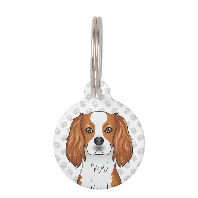 Blenheim Cavalier King Charles Spaniel Head Haustiermarke (Vorderseite)