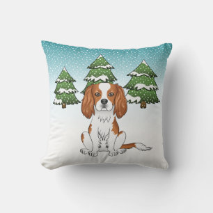 Blenheim Cavalier King Charles Spaniel im Winter Kissen
