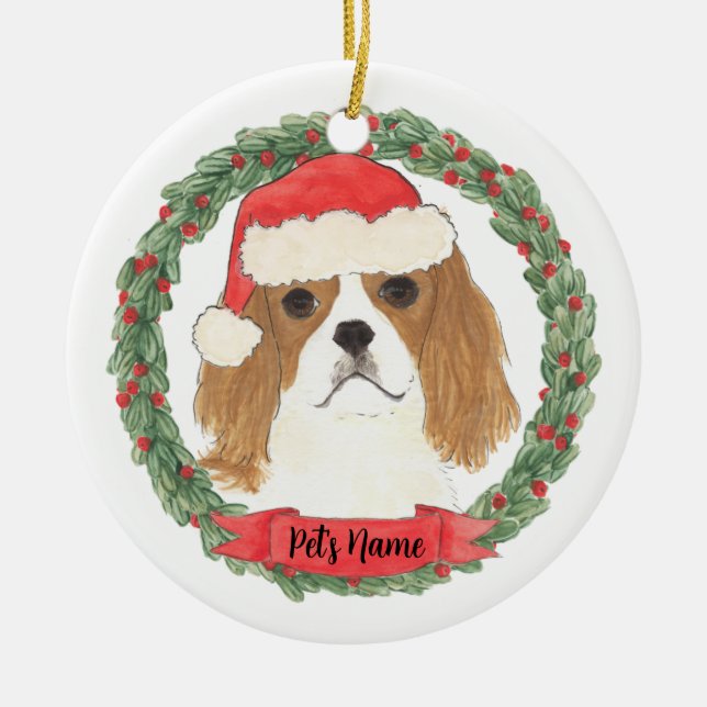 Blenheim Cavalier King Charles Spaniel Keramik Ornament (Vorne)