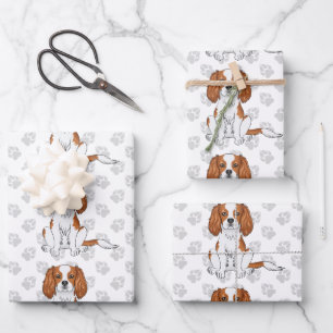 Blenheim Cavalier King Charles Spaniel Pattern Geschenkpapier Set
