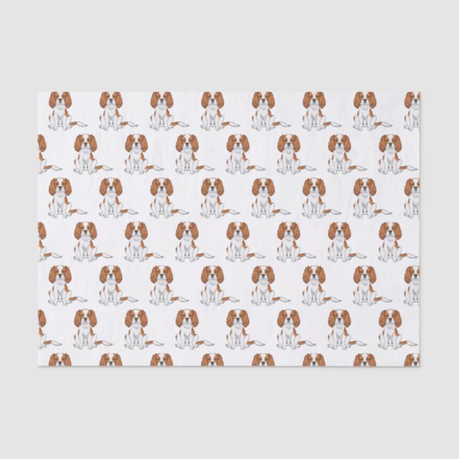 Blenheim Cavalier King Charles Spaniel Pattern Seidenpapier (Vorderseite)