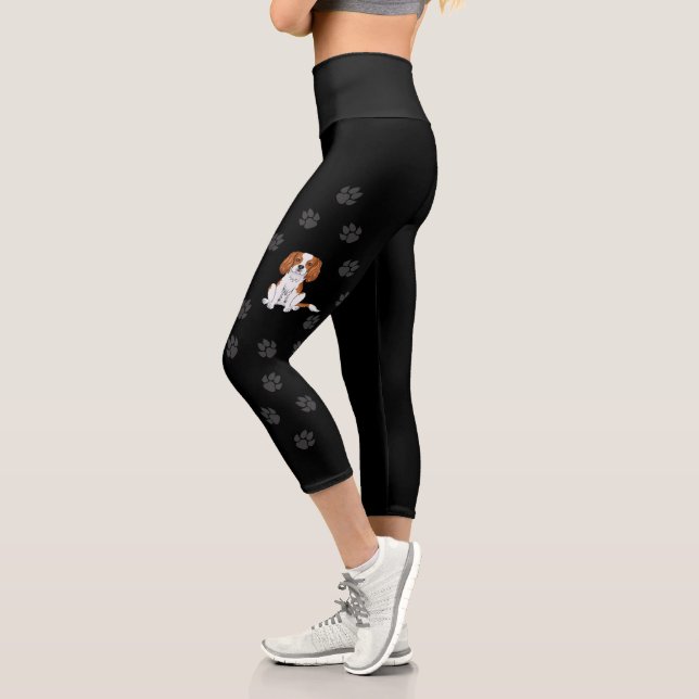 Blenheim Cavalier King Charles Spaniel & Paws Capri Leggings (Links)