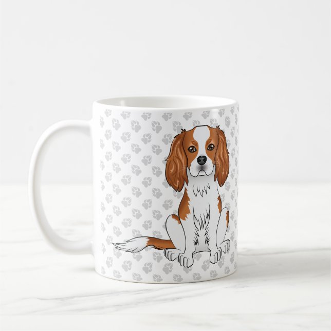 Blenheim Cavalier King Charles Spaniel & Paws Kaffeetasse (Links)