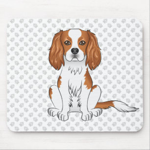 Blenheim Cavalier King Charles Spaniel & Paws Mousepad