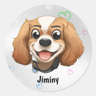 Blenheim Cavalier King Charles Spaniel Runder Aufkleber
