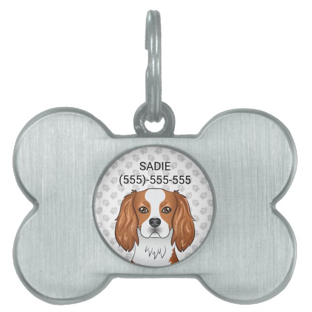 Blenheim Cavalier King Charles Spaniel & Text Tiermarke (Vorderseite)
