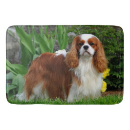 Blenheim Cavalier King Charles Spaniel Welpe Hund Badematte