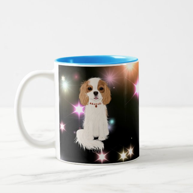 Blenheim Cavalier King Charles Spaniel Zweifarbige Tasse (Links)