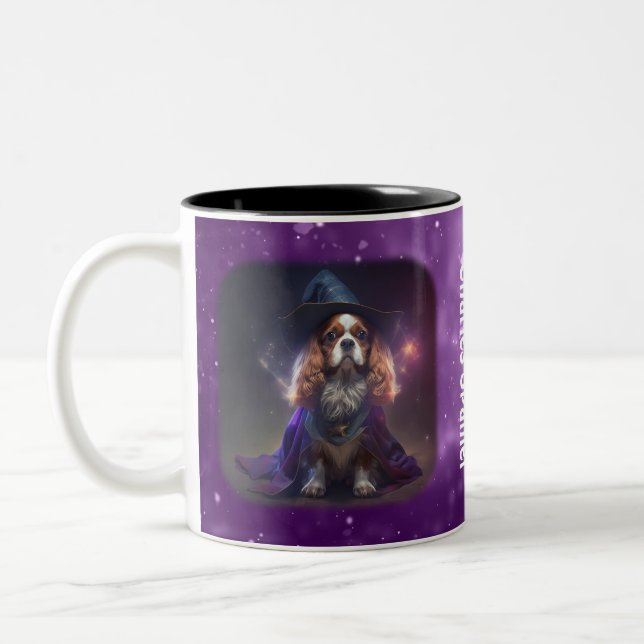 Blenheim Cavalier King Charles Wizard Zweifarbige Tasse (Links)
