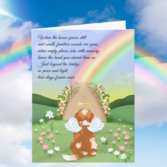 Blenheim Cavalier King Rainbow Bridge Sympathy  Karte (Von Creator hochgeladen)