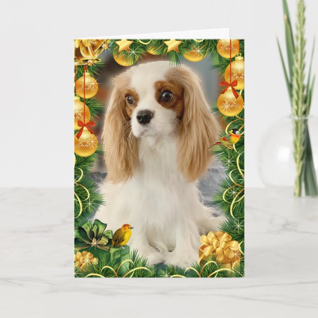 Blenheim Cavalier Spaniel Holiday Card Karte (Vorderseite)