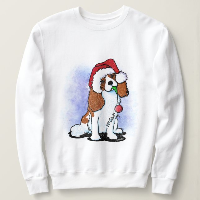 Blenheim Cavalier Spaniel Weihnachten Sweatshirt (Design vorne)