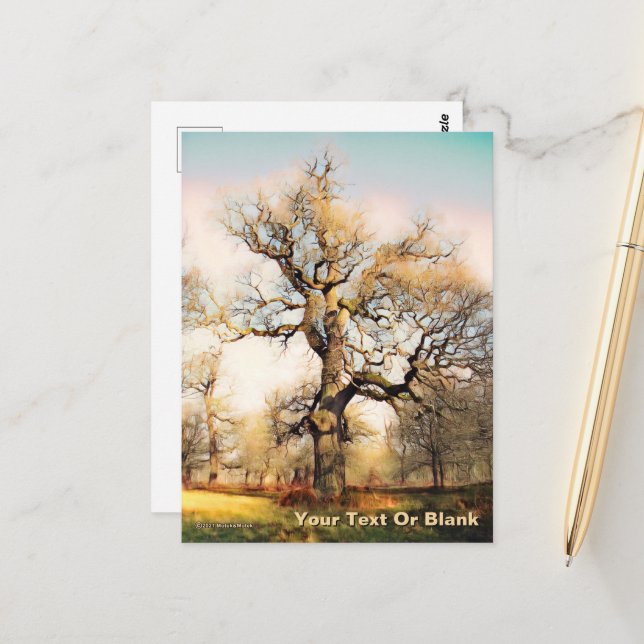 Blenheim Palace English Oak Postkarte (Vorderseite/Rückseite Beispiel)