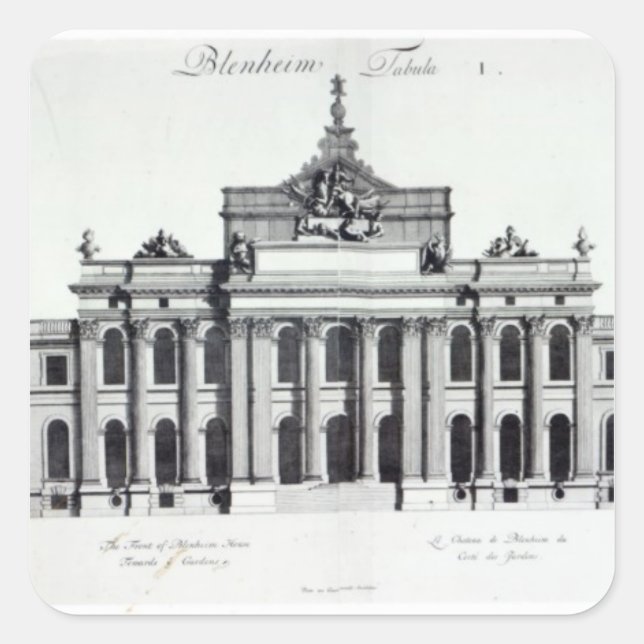 Blenheim Palace Quadratischer Aufkleber (Vorderseite)