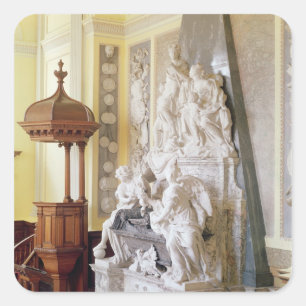 Blenheim Palast, die Kapelle, c.1705 Quadratischer Aufkleber