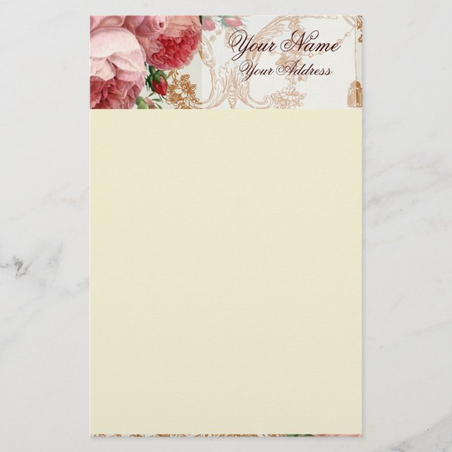 Blenheim Rose - Sommer-Himmel - personalisiert Briefpapier (Vorderseite)