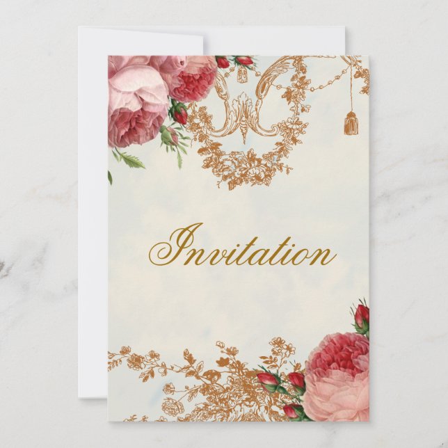 Blenheim Rose - Summer Sky Einladung (Vorderseite)