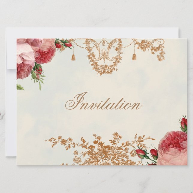 Blenheim Rose - Summer Sky Landschaft Einladung (Vorderseite)