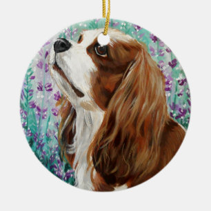 Blenheim unbekümmerter Königcharles Spaniel Keramik Ornament