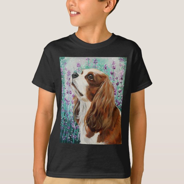 Blenheim unbekümmerter Königcharles Spaniel T-Shirt (Vorderseite)