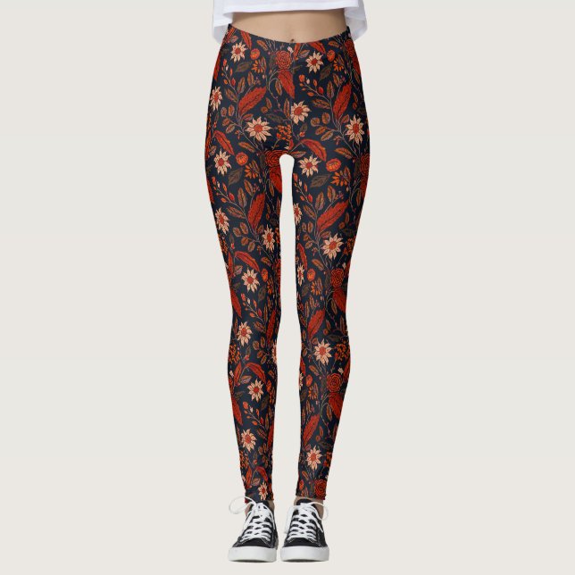 Blerta 3 - Blumenmuster Leggings (Vorderseite)
