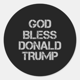 Bless Donald Trump T Shirt Runder Aufkleber