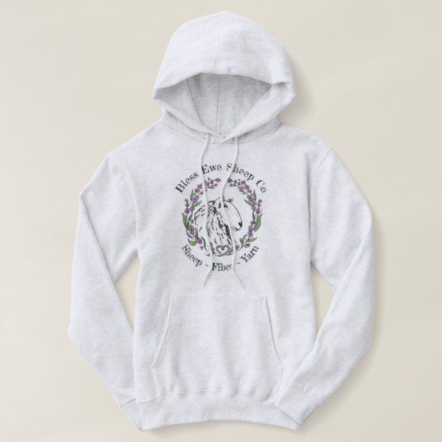 Bless Ewe Sheep Co - Lavender Design Hoodie (Design vorne)