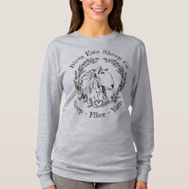 Bless Ewe Sheep Co - Lavender Sheep Logo T - Shirt (Vorderseite)