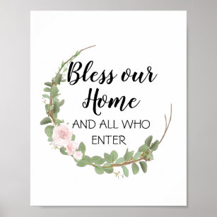 Bless our home poster