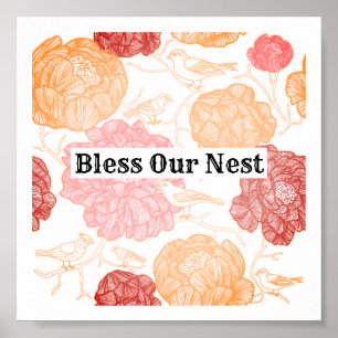 Bless Our Nest Bird Wall Art Wohngestaltung Poster