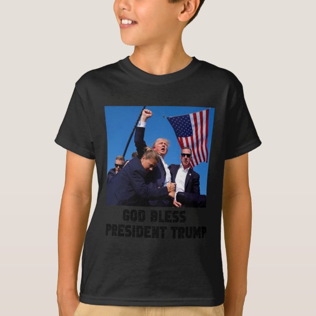 Bless Präsident Trump T-Shirt (Vorderseite)