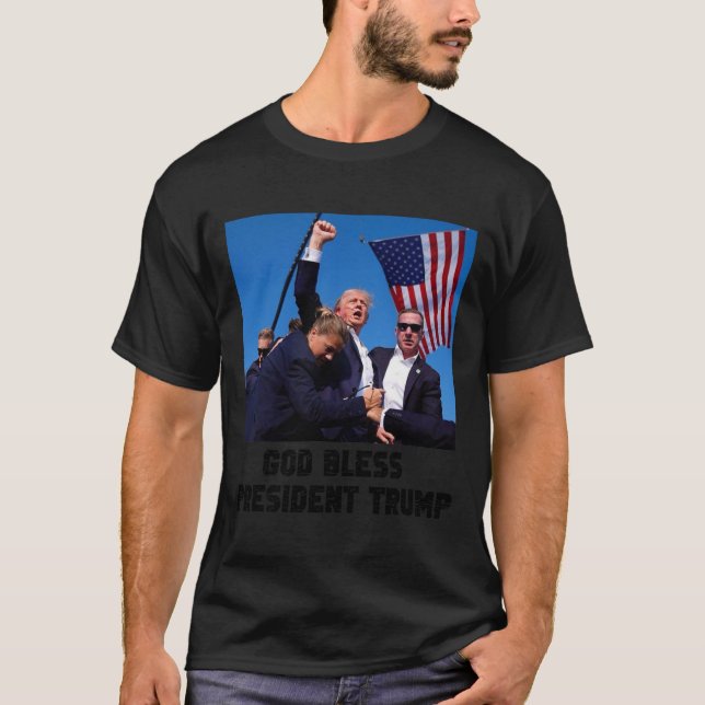 Bless Präsident Trump T-Shirt (Vorderseite)