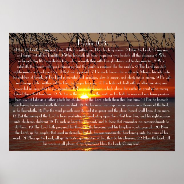Bless the Lord bible verse Psalm 103 Poster (Vorne)