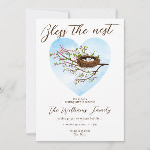 Bless the Nest Faith Baby Shooting Nesting Party Einladung