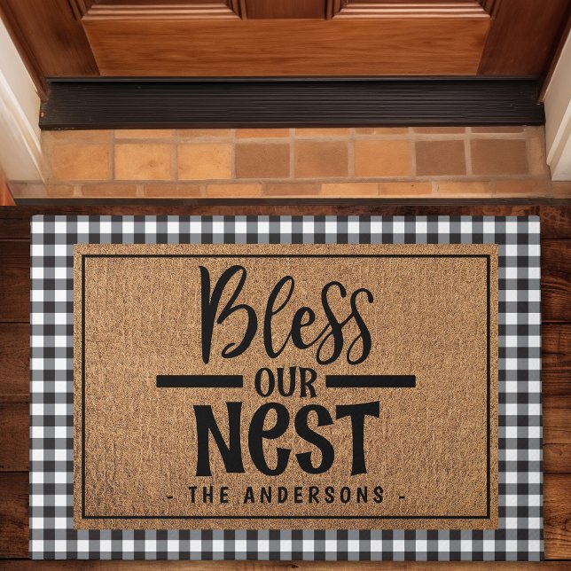 Bless unser Nestbauernhof Kariert Burlap Doormat Fußmatte (Von Creator hochgeladen)