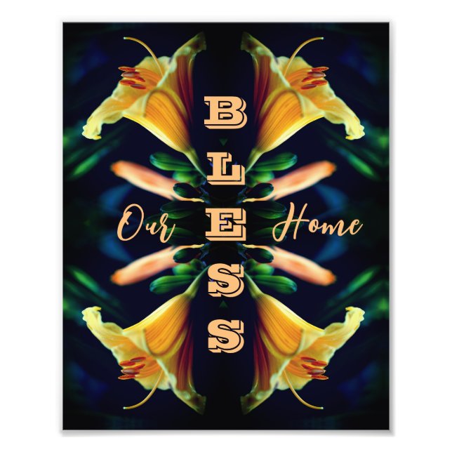 Bless unsere Zuhause Lily Blume Abstrakt 8x10 Fotodruck (Vorne)