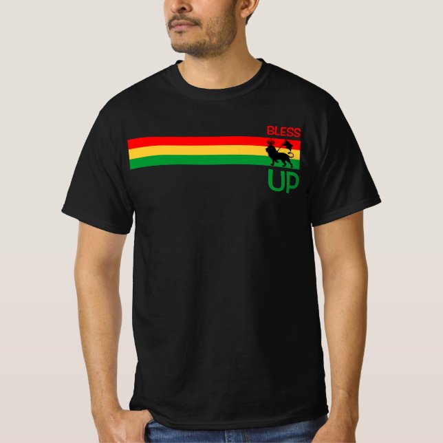 Bless up Everything Irie Rasta Reggae Jamaica T-Shirt (Vorderseite)