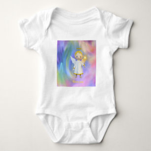 ´Bless You´ regenbogenweißer Babyooverall Baby Strampler
