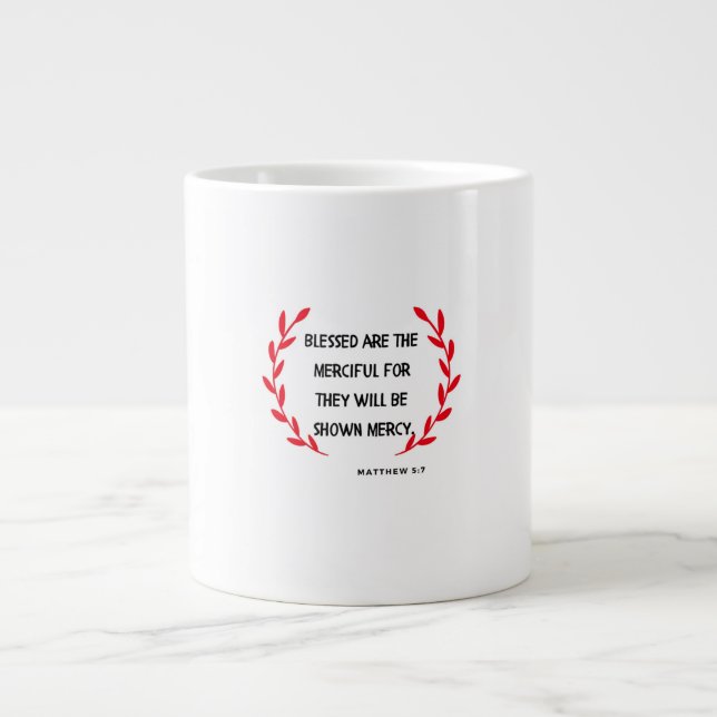 Blessed Are The Merciful Christmas Mug Jumbo-Tasse (Vorderseite)