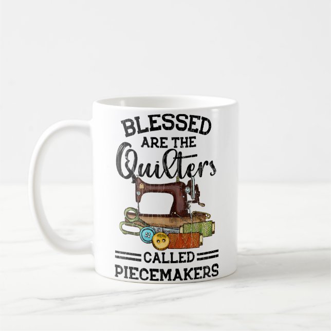 Blessed Are The Quilters Funny Quilting Sewing Sew Kaffeetasse (Links)