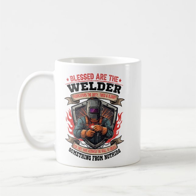 Blessed Are The Welder Fabricator Quote Art Kaffeetasse (Links)