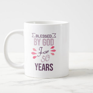 Blessed by God for 50 years, 50th birthday design Jumbo-Tasse