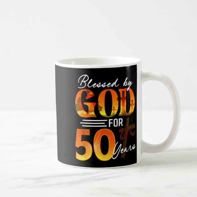 Blessed By God For 50 Years Old Gift 50th Birthday Kaffeetasse (Rechts)