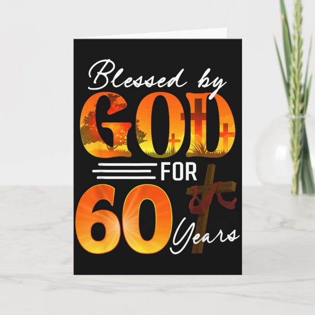 Blessed By God For 60 Years Old Gift 60th Birthday Karte (Vorderseite)